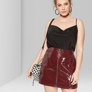 Wild Fable Wine Leather Skirt